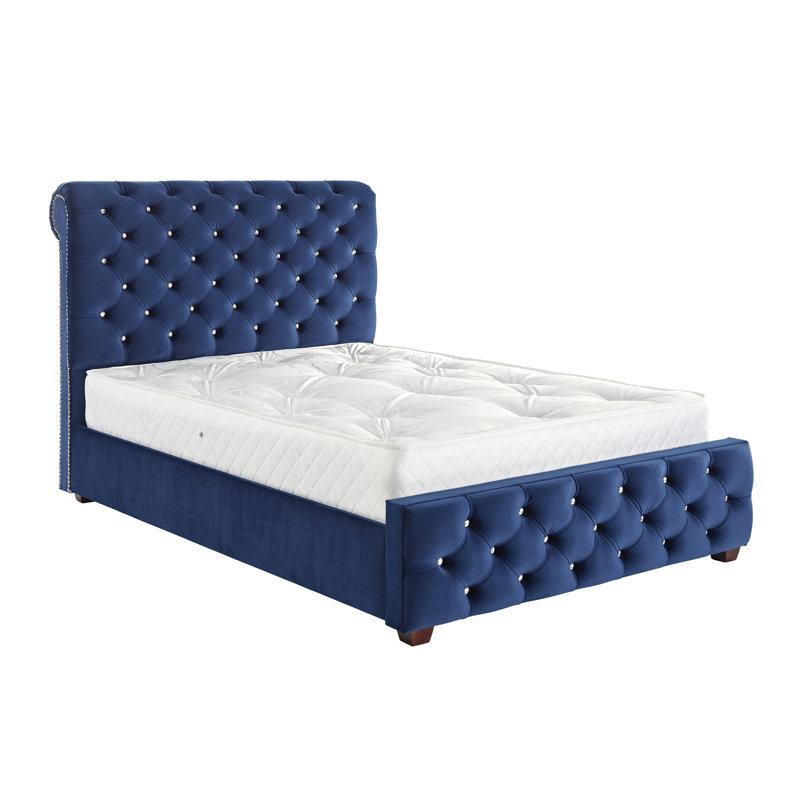 Joel Upholstered Bed, King (5'), Plush Marine