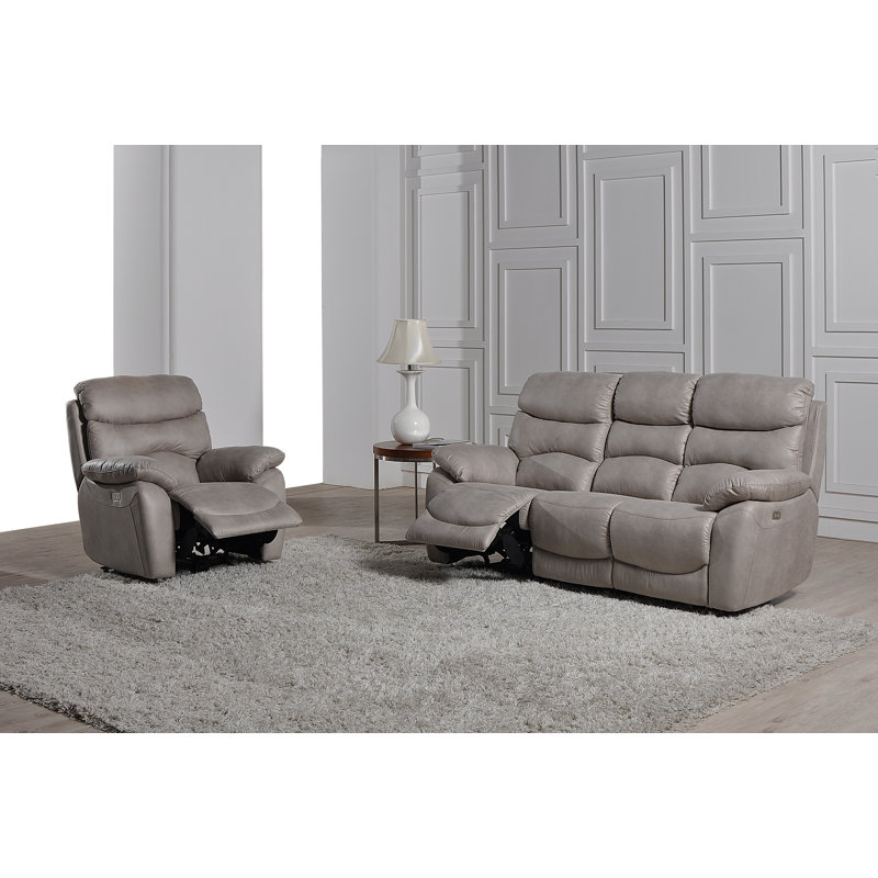 Pickell 204cm Wide Standard Recliner, Natural