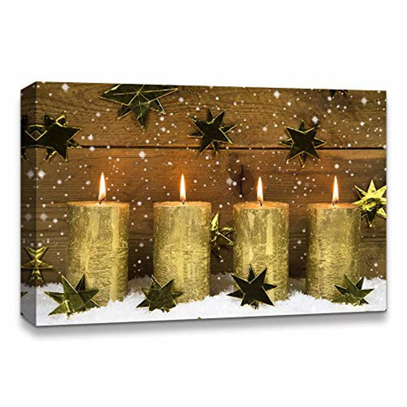 Christmas Candles For Celebration X15 - Wrapped Canvas Photograph, 32" H x 48" W