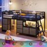 Isabelle & Max™ Twin Low Loft Bed With 7 Storage Drawers And Led Lights ...