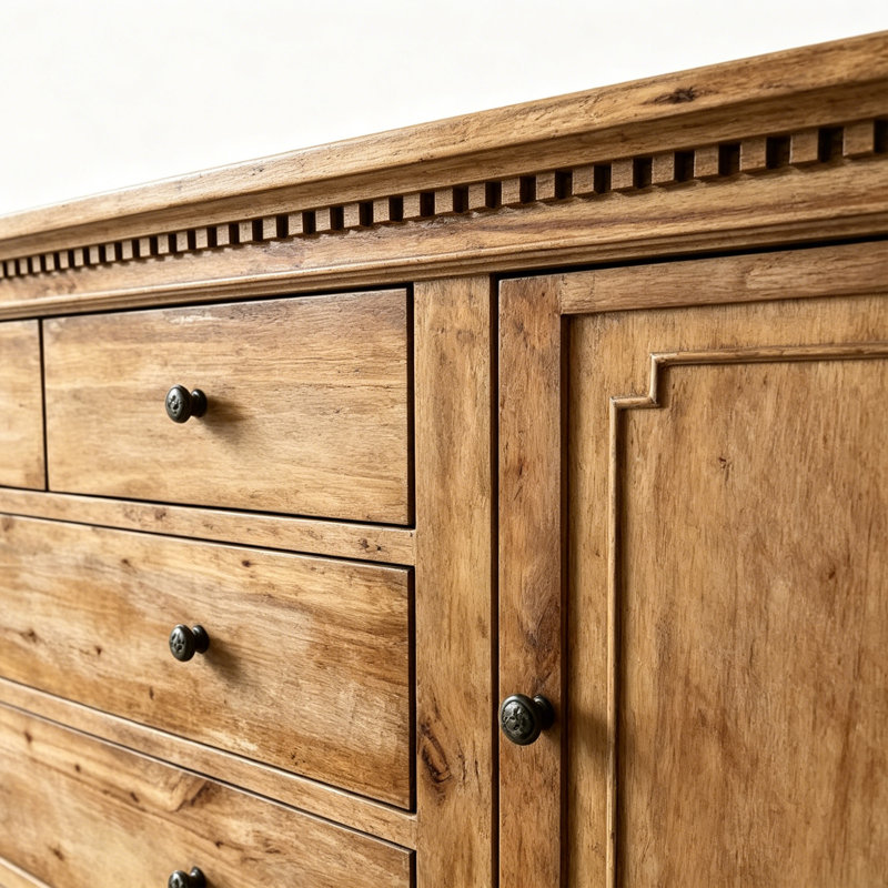 Commode rétro de style européen vieillie, Brun