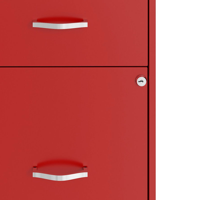 Krahn 14.25'' Wide 2 -Drawer Mobile Steel File Cabinet, Lava Red