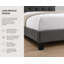 Lit plateforme tapissier réglable avec tête de lit capitonnée, base de lit moderne en lin et similicuir, gris, simple-1754542003-1754542012