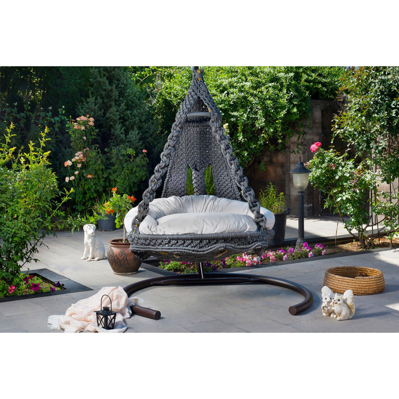 Epling Swing Chair with Stand, Grey