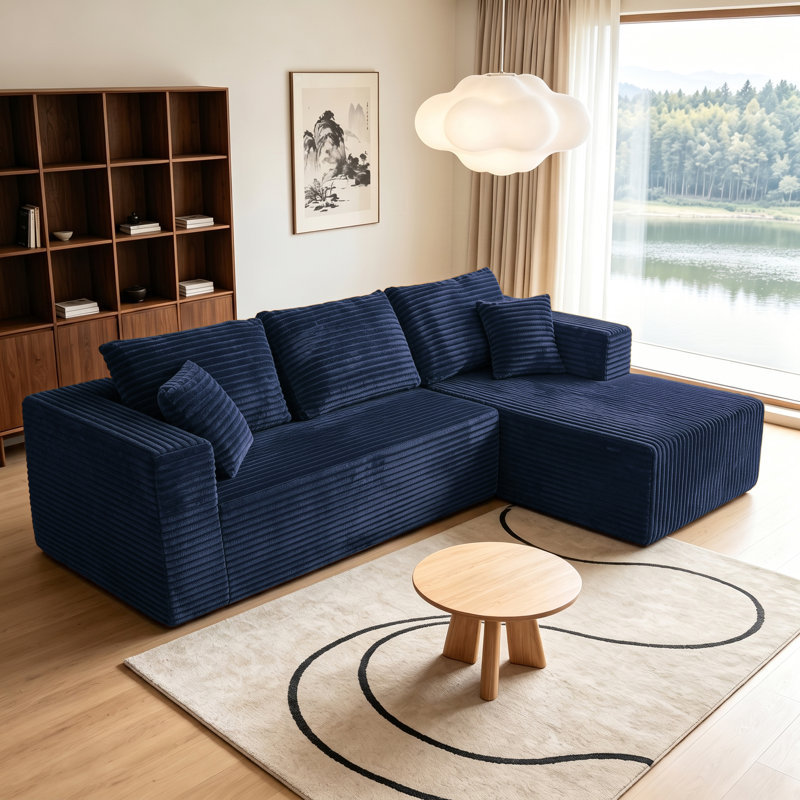 Boneless 93'' Modular Sectional Sofa, Cloud Sectional Couch With Deep Seat, Modern Modular L-shape Sofa Couch With Chaise,upholstered Couches For Living Room Bedroom,no Assembly