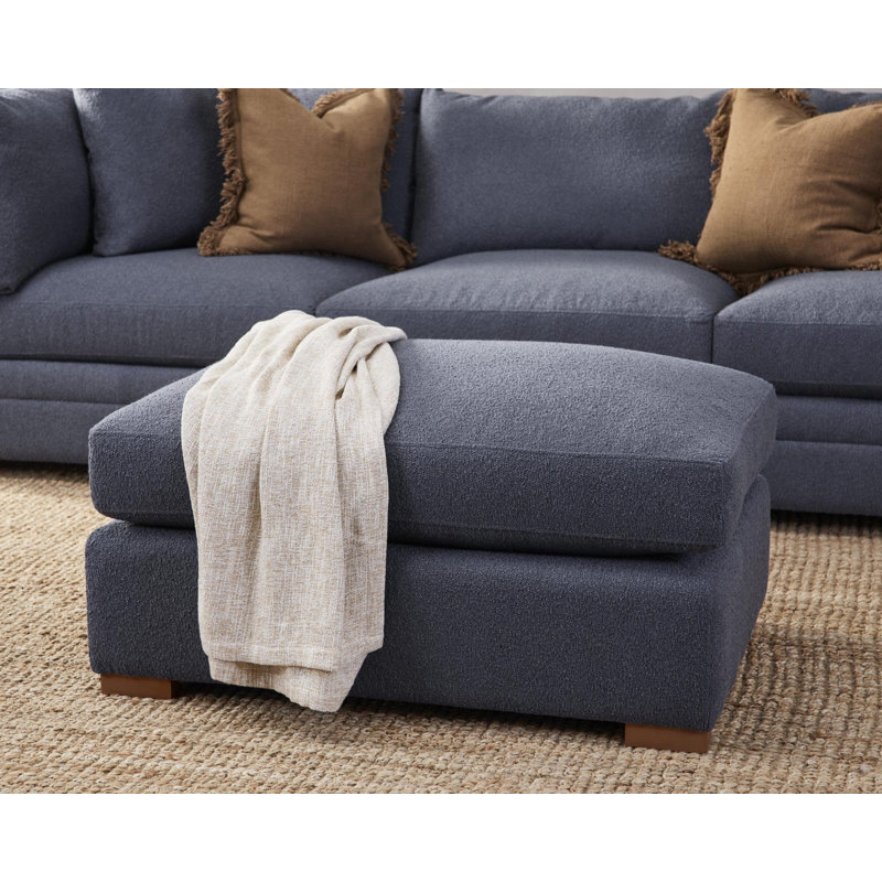 Audrey Upholstered Ottoman, Elite Charcoal Performance Upholstery