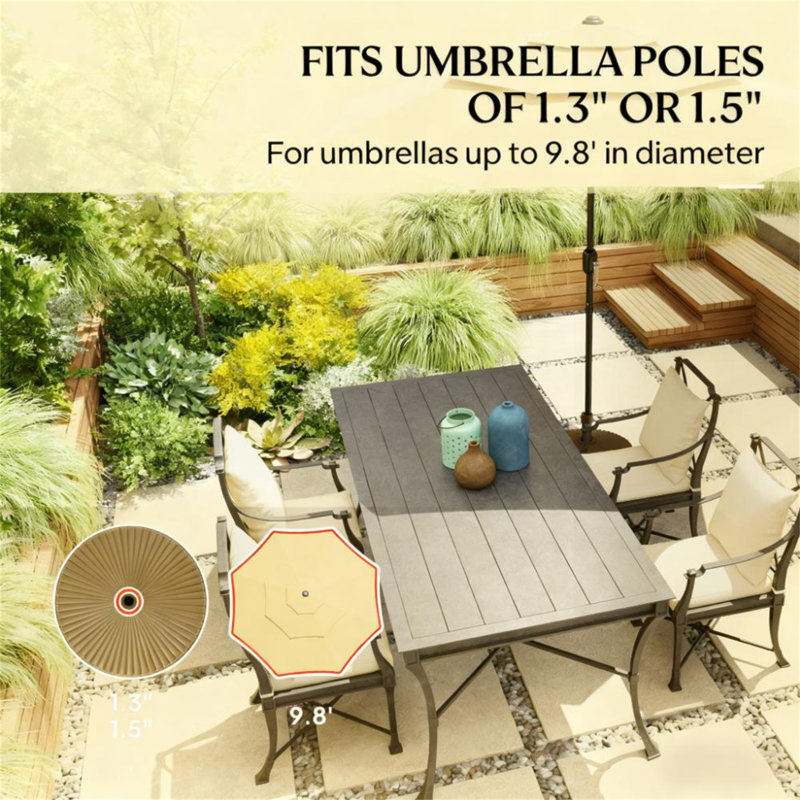 Porte-parapluies rond et robuste pour l'extérieur, Brun
