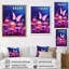 Magnifique coucher de soleil papillon rose I-928163981-986200752