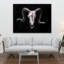 Ram Skull Grunge Style Print On Canvas