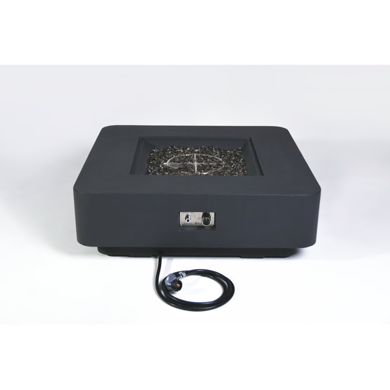 Square Smokeless Outdoor Fireplace, Dark Grey, Propane