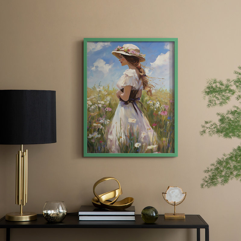 Reproduction encadrée WOMEN Series CCXCI - bois massif, Vert, H 11 po x l 9 po
