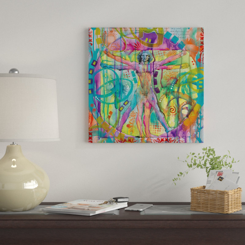 « vitruvian man », impression sur toile, H 12 po x l 12 po x P 0,75 po, Pas de tapis, Toile tendue