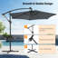120 " W Round Collapsible Cantilever Umbrella with Crank Lift