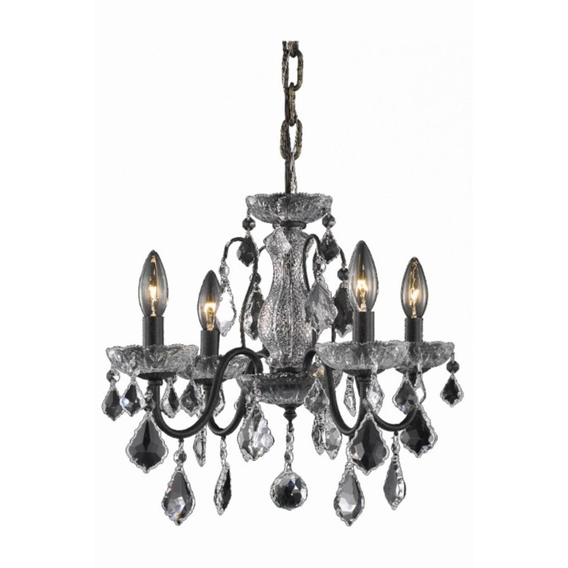 Lustre traditionnel / classique à 4 lumières de style bougie Dagmar, Bronze foncé, Coupe royale