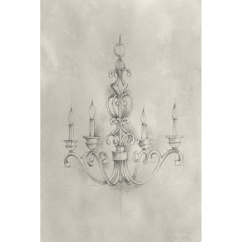 Chandelier Schematic III by Ethan Harper - Wrapped Canvas Print, 46cm H x 30cm W x 3.8cm D