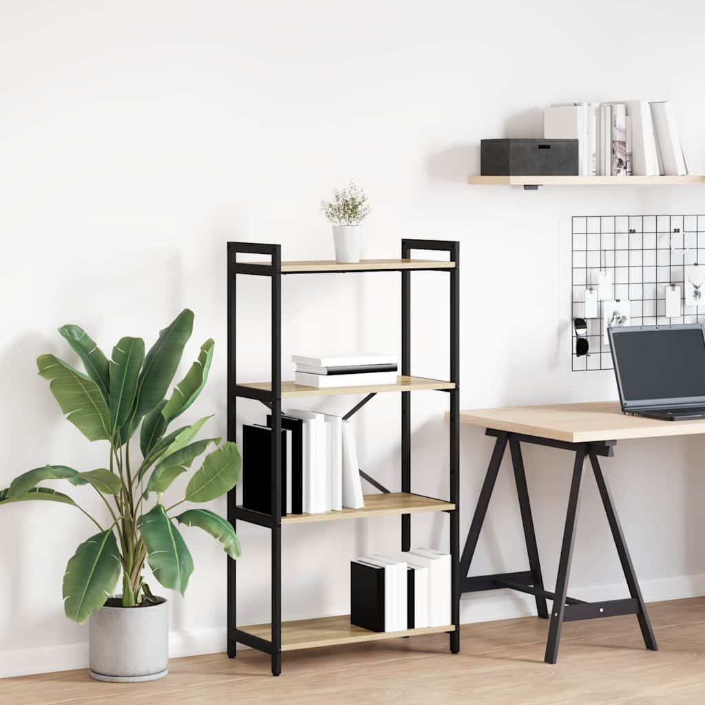 Bookcase Black Oak 80 X 30 X 153 Cm Engineered Wood