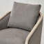 Fauteuil demi-tonneau pivotant en polyester de 30 po de largeur avec base en bois-903797185