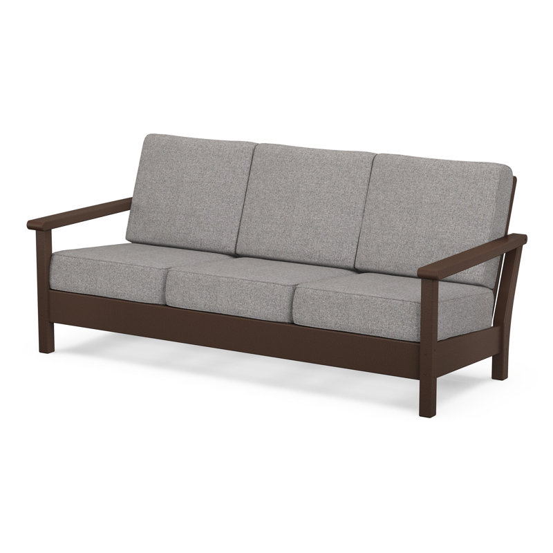 Harbour Deep Seating Sofa, Gray Mist, Mahogany