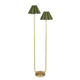 Polly Floor Lamp (Blackened Brass with White Scalloped Shade)
