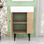 Meuble-lavabo simple autoportant moderne avec plateau en céramique et rangement latéral ouvert-89458851