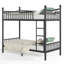 Lits jumeaux XL en métal avec barrière de sécurité incurvée, style industriel moderne, gain de place pour la maison familiale-675793424