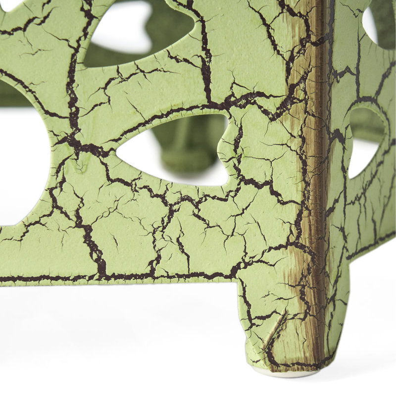 Table d'appoint en fer 12 po x 10,5 po x 18,5 po, mobilier de patio 12 po x 10,5 po x 18,5 po, découpée, Vert