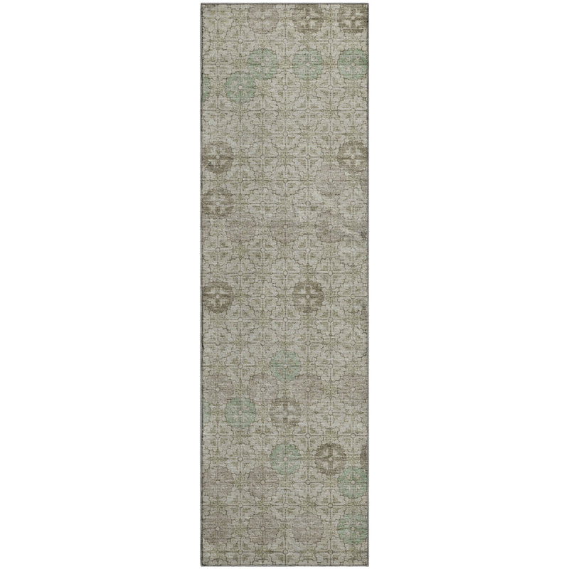 Premium Machine Washable Xamiera AMF1855 Geometric Rug, Runner 2'3" x 7'6"