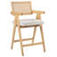 Upholstered Counter Stool with Solid Wood Frame