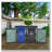 Garbage Bin Shed Stores 2 Trash Cans Metal Outdoor Bin Shed for Garbage Storage,Stainless Galvanized Steel, Bin Shed for Garden Yard Lawn