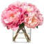 Pink Peonies in Glass Cube Vase