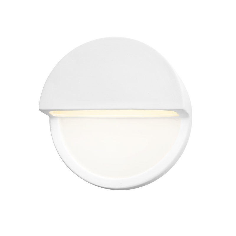 Caeli Ceramic LED Wall Sconce, Gloss White/Gloss White