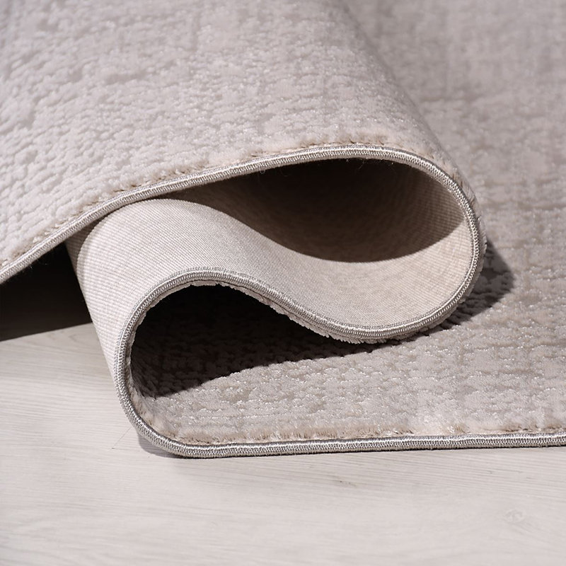 Tapis beige moderne lavable à la machine, Rectangle de 2 pi 7 po x 5 pi