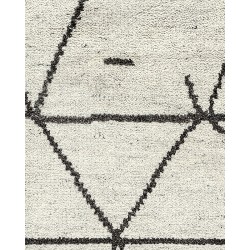 Organic Hand Knotted Geometric Area Rug, Rectangle 8' x 10'