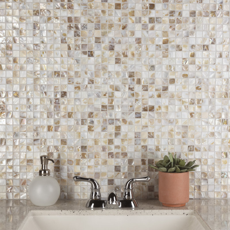 Conchella Square Natural 12" x 12" Natural Shell Mosaic Tile