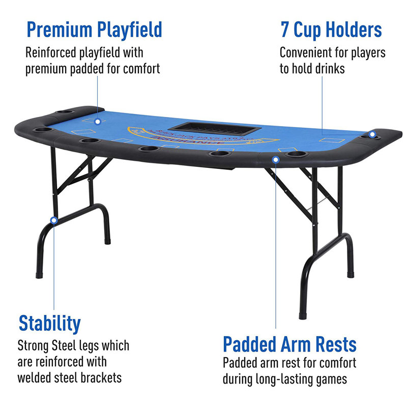 Soozier Soozier 71.75'' 7 - Player Foldable Poker Table