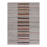 Rug & Kilim’S Contemporary Kilim In White With Polychromatic Stripes And Panels