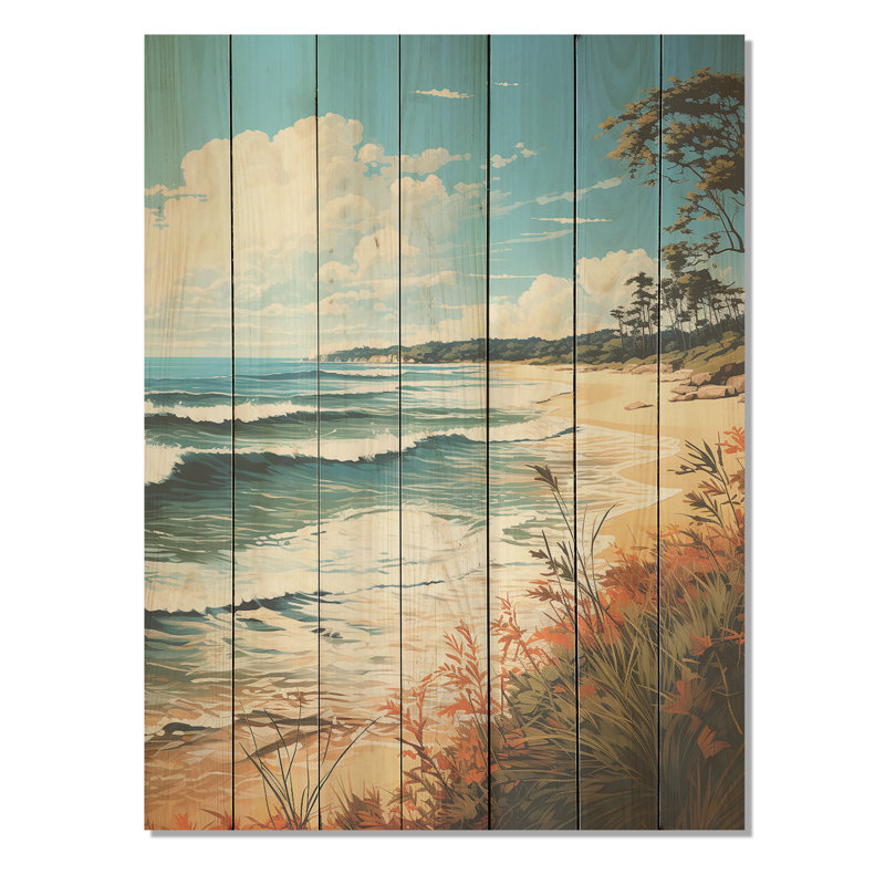 Tropical Beach Paradise - plage sur bois, H 20 po x l 10 po