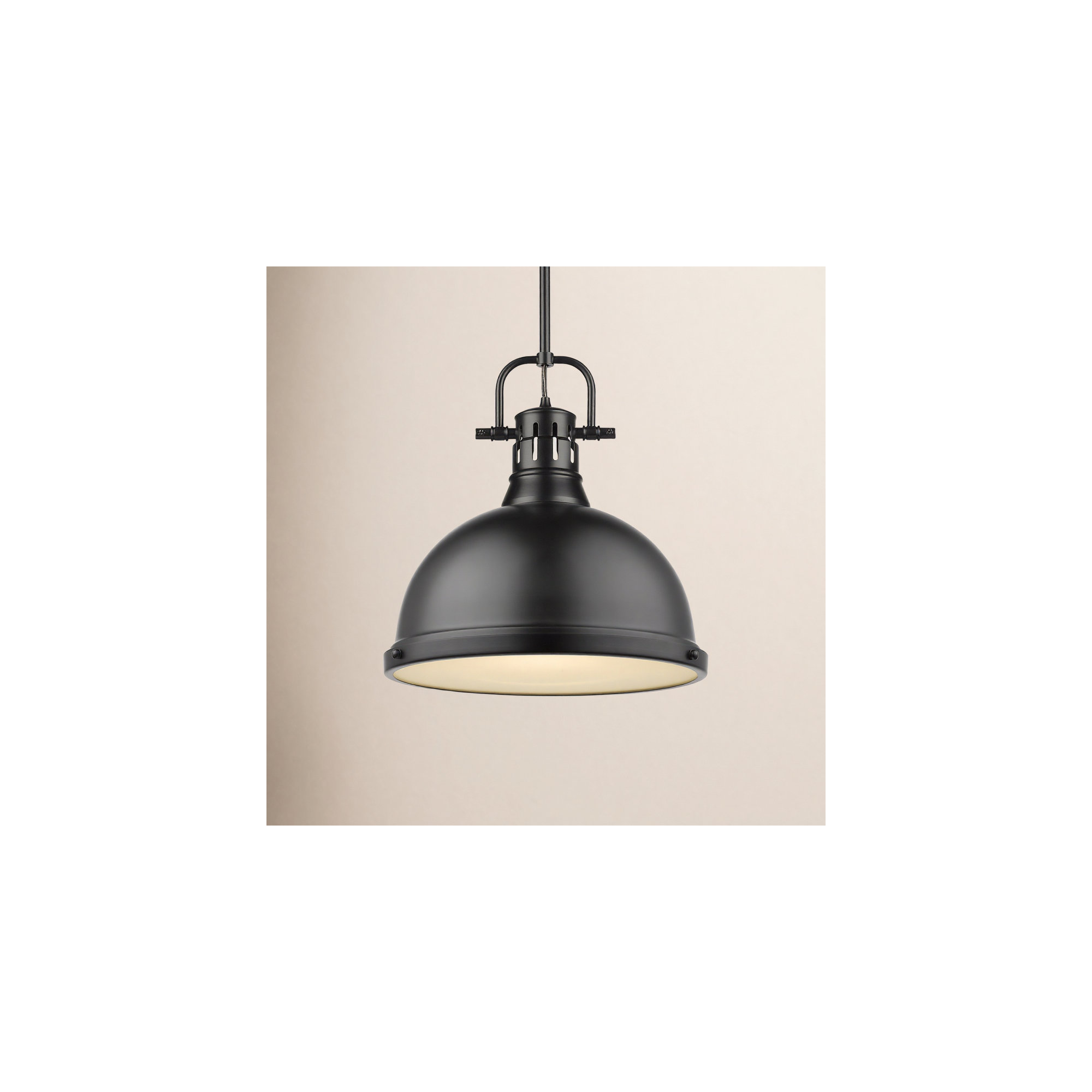 Calico Single Light Steel Dimmable Pendant, Matte Black, Matte Black