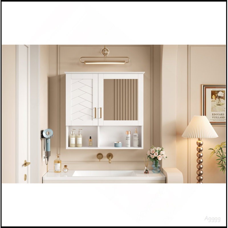 2-In-1 Bathroom Mirror Cabinet, 30 Inch Wall Mounted Medicine Cabinet With Adjustable Shelves & Soft Close Doors, High-Define Mirror With Storage For Bathroom Vanity