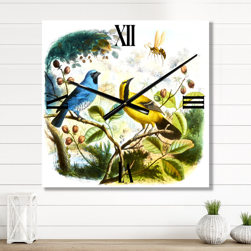 Horloge murale oiseau dans la nature, Très grand
