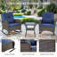 Chaises de patio d'extérieur en osier 5 pièces avec causeuse en rotin, table en osier et table d'appoint pour terrasse de patio-1854004057