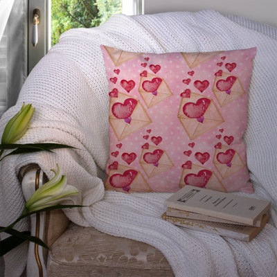 Coussin extérieur lettre d’amour aquarelle
