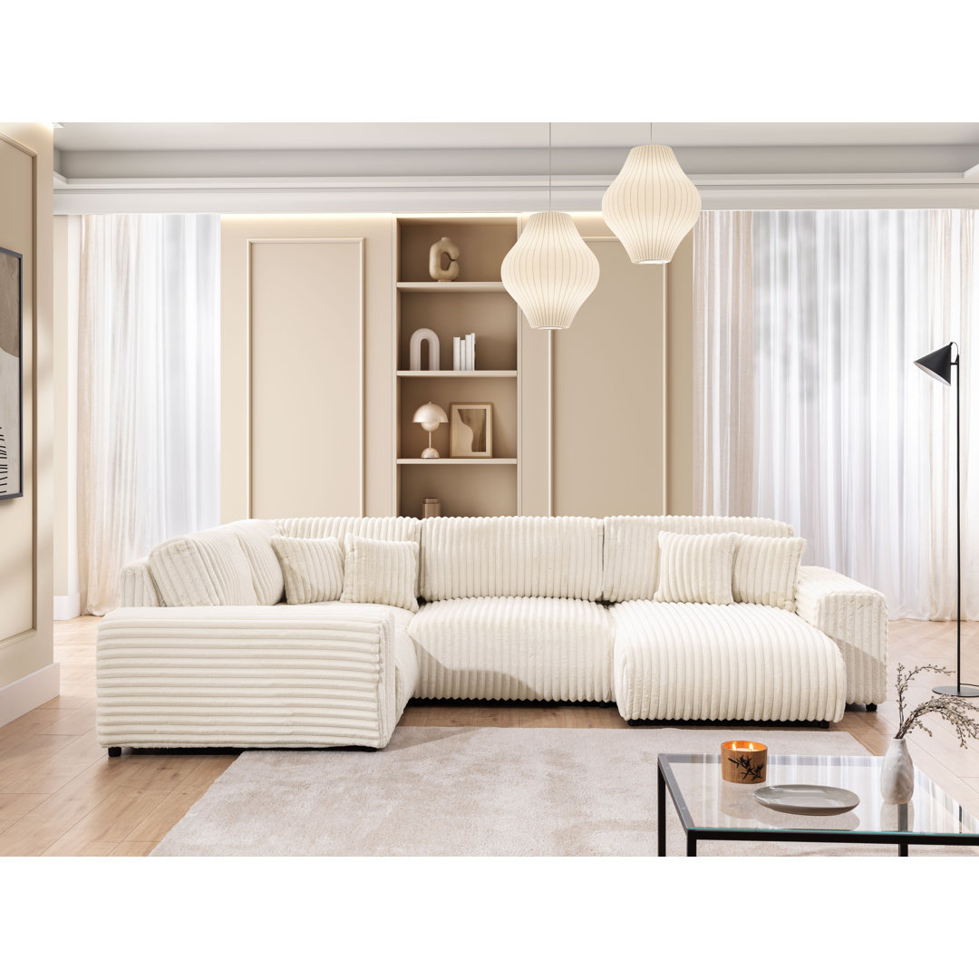 Mollis 6 Seater Corduroy Corner Sofa