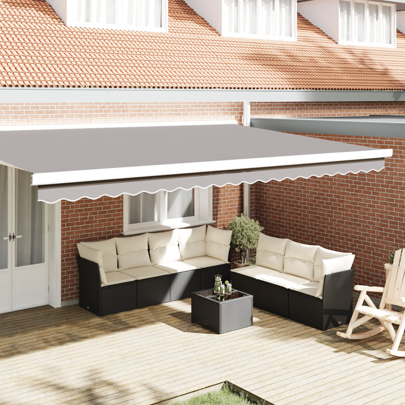 Breakwater Bay 20cm D Retractable Patio Awning, Light Grey, 480 cm W x 20 cm D