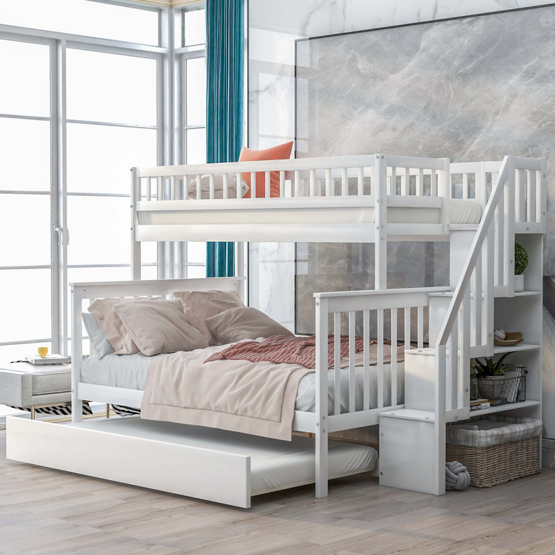 Lit de rangement Laci, Blanc