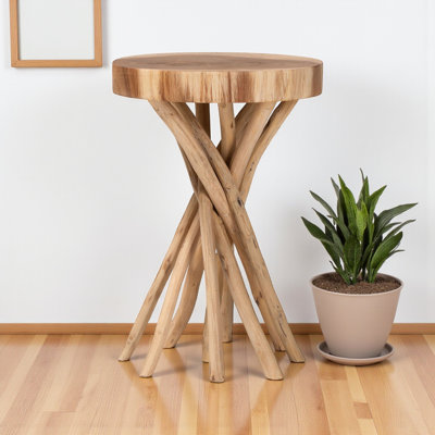 Linea End Table in Natural Teak Wood
