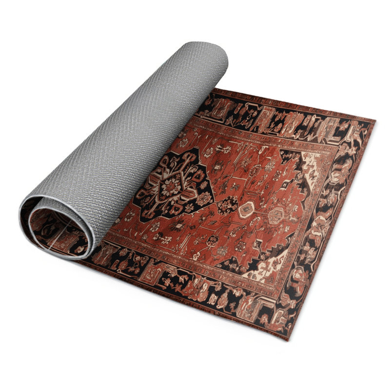 Tapis d'intérieur et d'extérieur brun Persian, Rectangle 4pi x 6 pi
