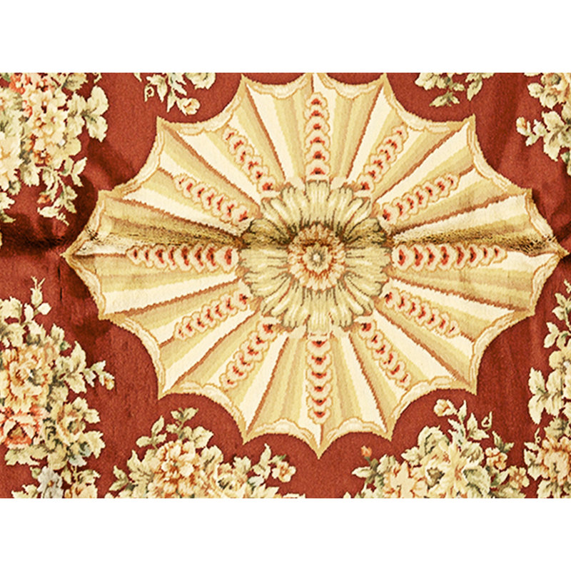 Hand Knotted Wool Area Rug in Wine