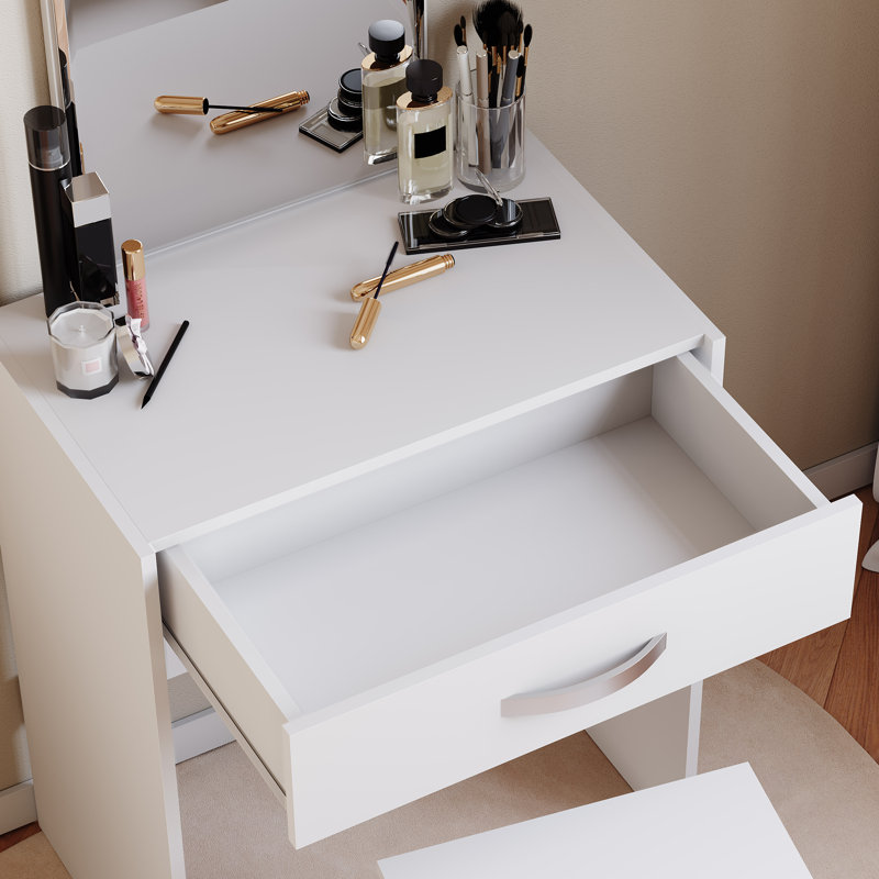 Muskoka Dressing Table with Mirror, White