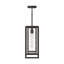 Luminaire suspendu d'extérieur 1 lumière en bronze antique 17 po avec verre d'eau transparent Shaw-127392953